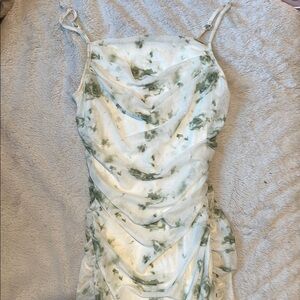 Elegant Green and White Women's Dress